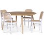 Omni matgrupp, runt matbord 130 cm inkl 4 st Tyko vita stolar - Whitewash