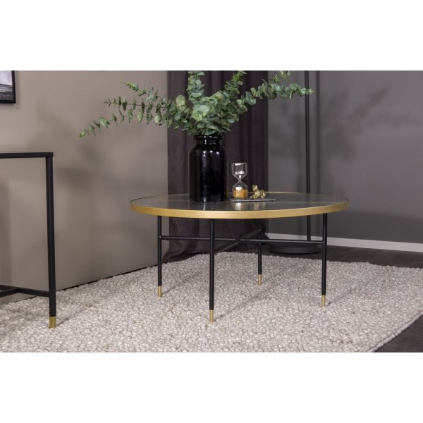 Judy soffbord Ø98 cm - Svart/mässing Judy soffbord Ø98 cm - Svart/mässing