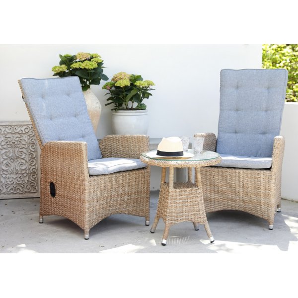 Sienna st�llbar f�t�lj - Rotting naturf�rgad