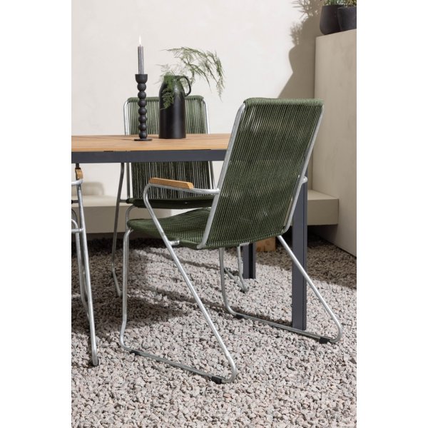 Break utematgrupp med 4 st Bois stolar - Grön/Natur Break utematgrupp med 4 st Bois stolar - Grön/Natur