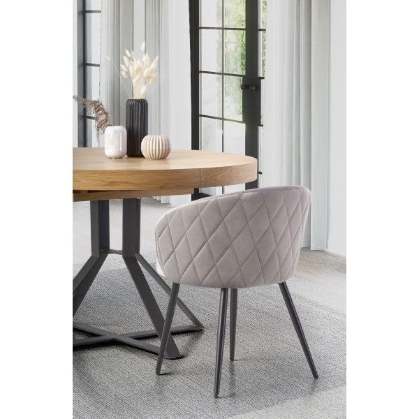 Table à manger Mercy 120-160 x 120 cm - Chêne/noir Table à manger Mercy 120-160 x 120 cm - Chêne/noir