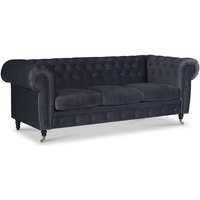 Chesterfield Sheffield 3-sits soffa - Grå sammet Chesterfield Sheffield 3-sits soffa - Grå sammet