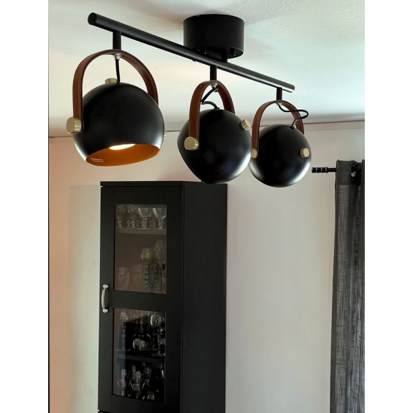 Plafond Bow - Noir/laiton mat