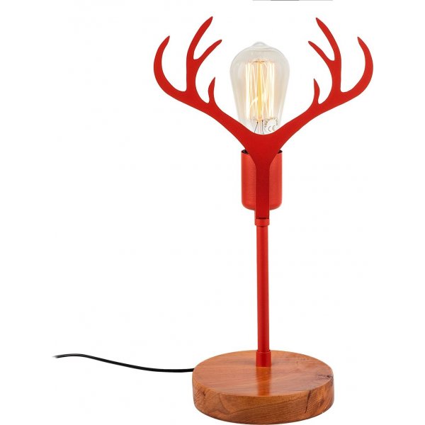 Antler bordslampa - Valnöt/röd Antler bordslampa - Valnöt/röd