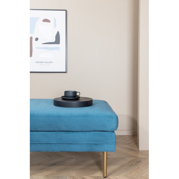 Pouf Savanna - Velours bleu