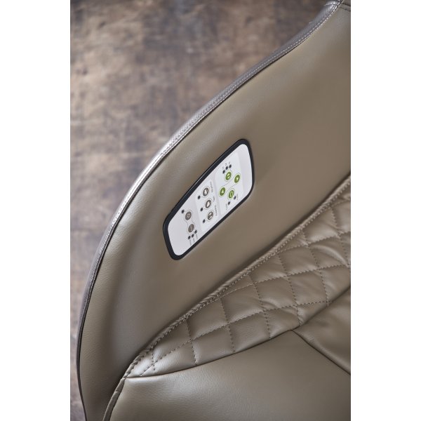 Mercura reclinerfåtölj med massage i beige ekoläder Mercura reclinerfåtölj med massage i beige ekoläder