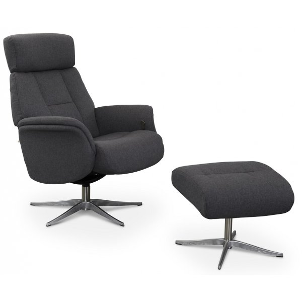 Peru reclinerftlj med pall - Gr