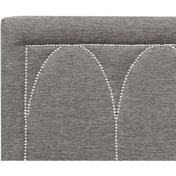 Tte de lit Dalar (Tissu gris) - Toutes largeurs