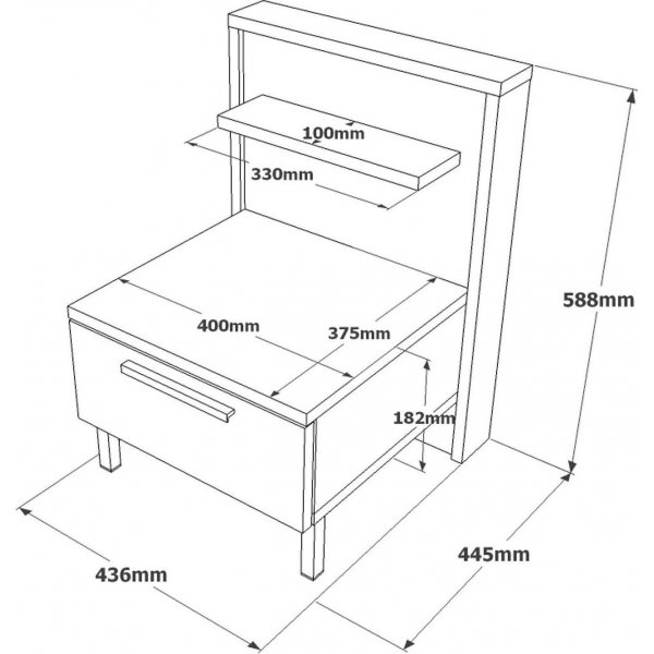 Home s�ngbord - Brun/gr�