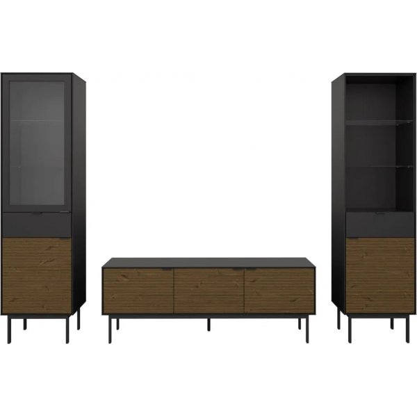 Soma vitrinekast - Zwart/espresso