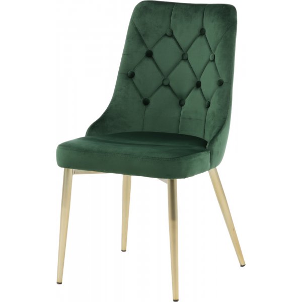 Chaise de salle à manger Alice Deluxe - Vert/laiton Chaise de salle à manger Alice Deluxe - Vert/laiton