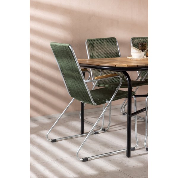 Holmbeck utematgrupp med 6 st Bois stolar - Grön/Natur Holmbeck utematgrupp med 6 st Bois stolar - Grön/Natur