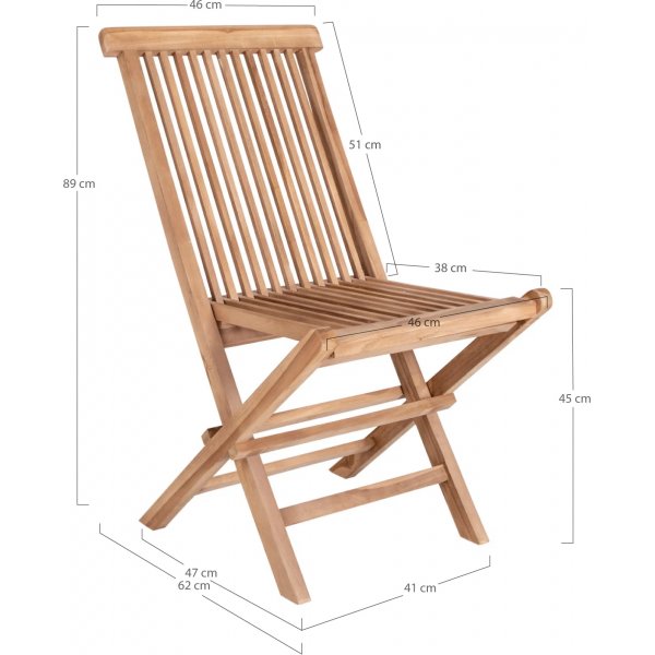 Ensemble de jardin Oviedo en teck; 2 chaises avec petite table Ensemble de jardin Oviedo en teck; 2 chaises avec petite table