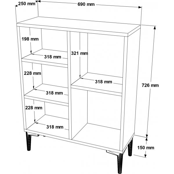 Lydia bokhylla - Grå/brons Lydia bokhylla - Grå/brons