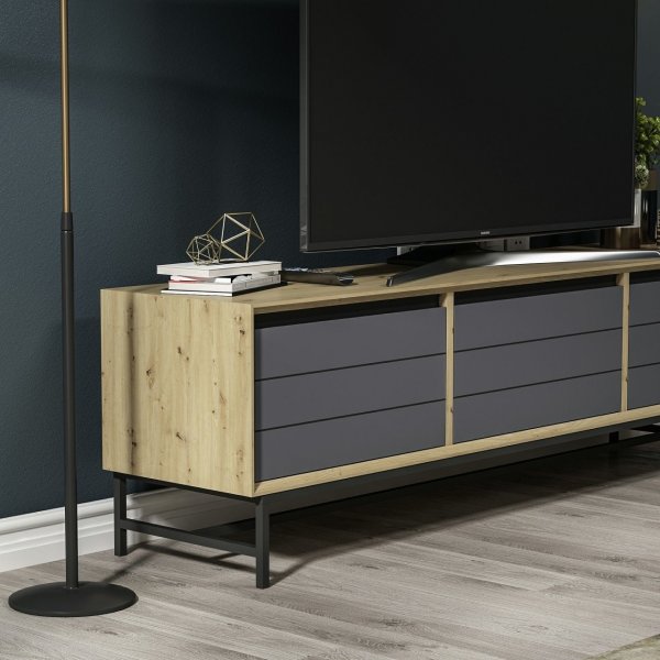 Meuble TV Lery - Anthracite/noir Meuble TV Lery - Anthracite/noir