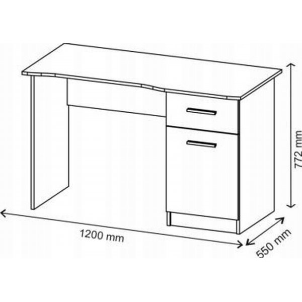 Bureau Sésame 120x55 cm - Chêne/anthracite Bureau Sésame 120x55 cm - Chêne/anthracite
