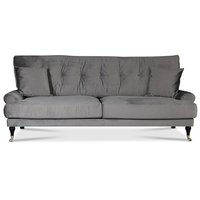 Adena 3-sits soffa - Silvergrå sammet Adena 3-sits soffa - Silvergrå sammet
