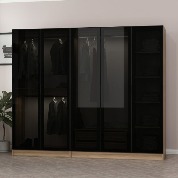 Cavolo garderob 225x52x210 cm - Brun/fume Cavolo garderob 225x52x210 cm - Brun/fume