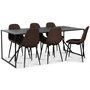 Atlantic matgrupp: Lazio bord + 6 st Atlantic Empire stolar brown PU