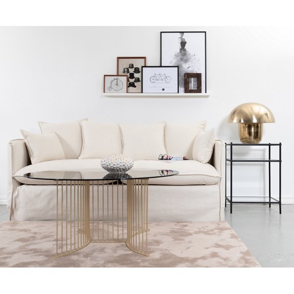 Tiffany Falcon soffbord Ø100 cm - Mässing / Vitt marmorglas Tiffany Falcon soffbord Ø100 cm - Mässing / Vitt marmorglas