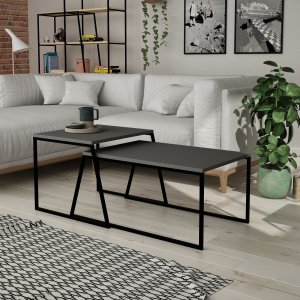 Pal salontafel set 88 x 50 cm - Antraciet