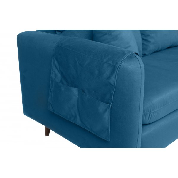 Canap divan droit Sofia - Bleu fonc