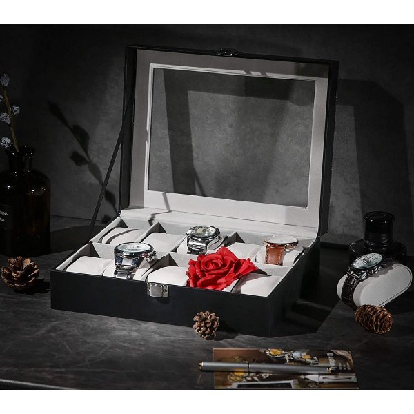 Coffret  montres Watchbox pour 10 montres - Noir/gris