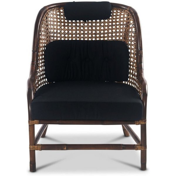 Anton ftlj i rotting - Brunbetsad / Svart tyg + Textilrengring fr mbler