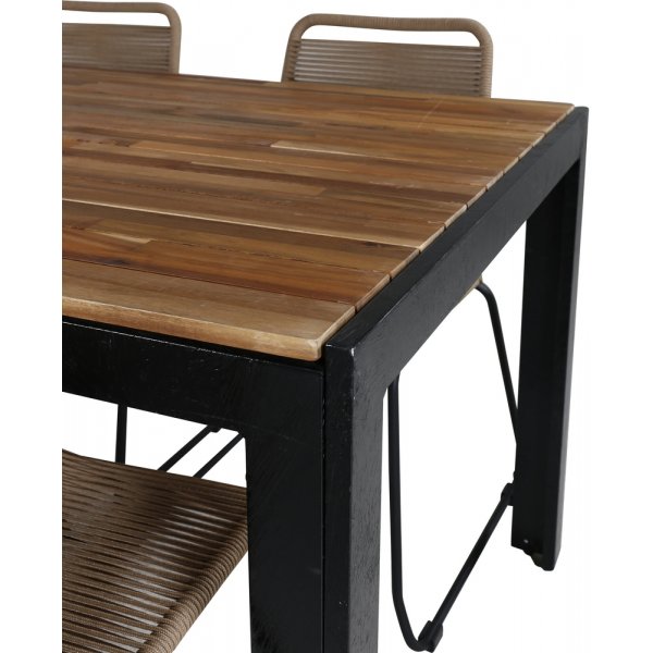 Bois utematgrupp med 6 st Lindos stolar - Beige/Svart Bois utematgrupp med 6 st Lindos stolar - Beige/Svart