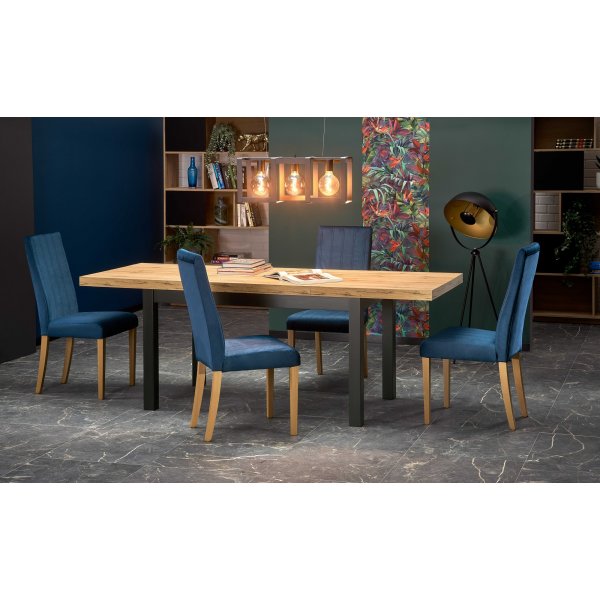 Table à manger extensible Callahan 80x140-220 cm - Noir / bois de hêtre Table à manger extensible Callahan 80x140-220 cm - Noir / bois de hêtre