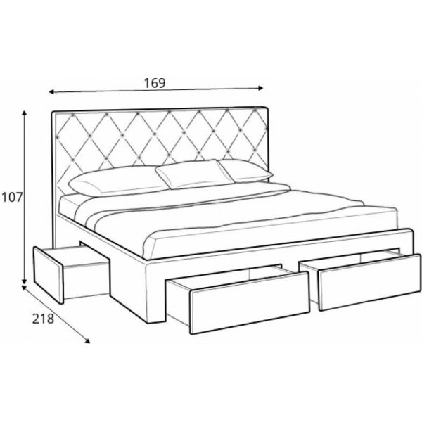 Libbie bed met opbergruimte - Grijs
