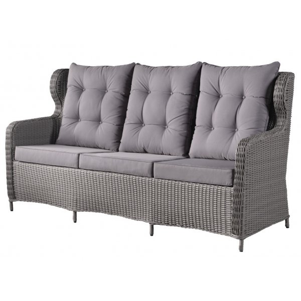 California utemöbelgrupp med recliner soffa, fåtöljer och bord - Grå konstrotting California utemöbelgrupp med recliner soffa, fåtöljer och bord - Grå konstrotting