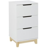 Norden Sängbord med 3-lådor - vit / natur Norden Sängbord med 3-lådor - vit / natur