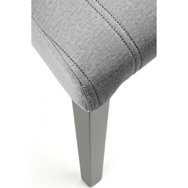 Chaise Heather - Velours gris clair et noir