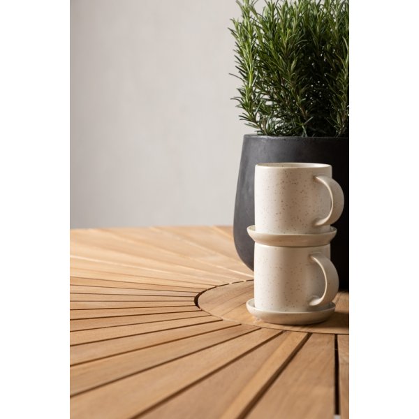 Mexico matbord 140 cm - Natur/Vit