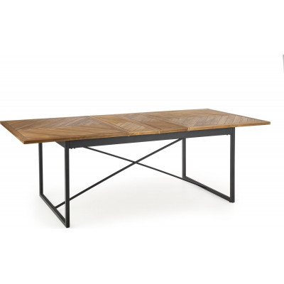 Santos utdragbart matbord 90x180-240 cm - Honungsek/svart