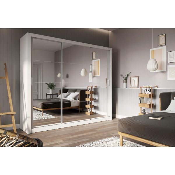 Einar garderob 1 med spegeldörrar - Vit Einar garderob 1 med spegeldörrar - Vit