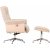 Hagn reclinerftlj med fotpall - Beige frskinnsimitation/whitewash ek + Textilrengring fr mbler