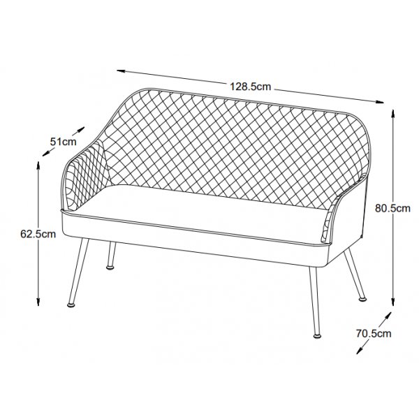 Canapé 2 places Anna en velours gris Canapé 2 places Anna en velours gris