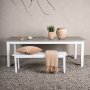 Albany matbord 224 x 100 cm - Gr/Vit