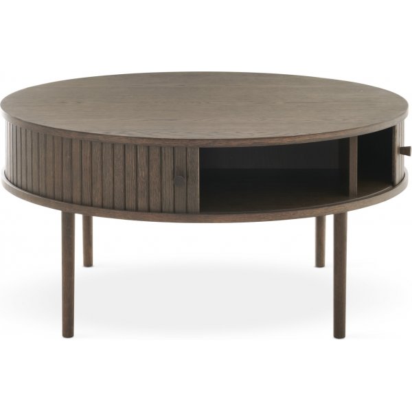 Slide soffbord Ø90 cm - Brunlackad ek Slide soffbord Ø90 cm - Brunlackad ek