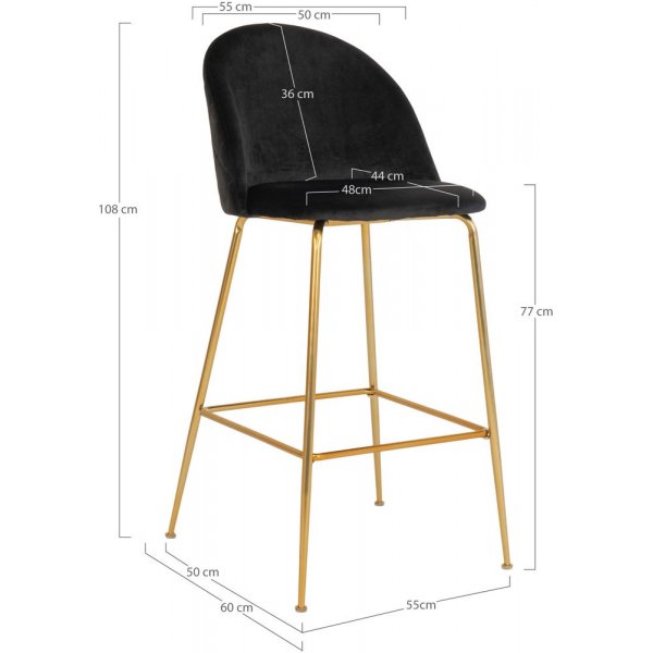 Lausanne Barstol - Svart/mässing Lausanne Barstol - Svart/mässing