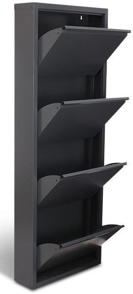 Ramsjö skoskåp plåt höjd 140 cm - Svart metall Ramsjö skoskåp plåt höjd 140 cm - Svart metall