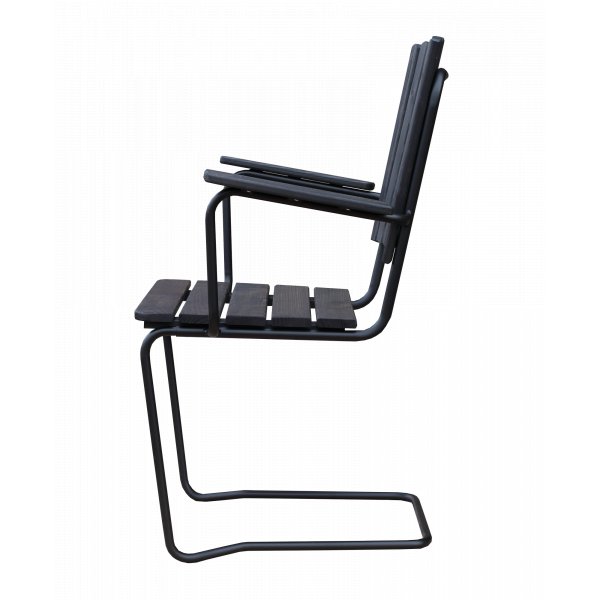 Utestol Vaxholm i fjderstl - Svart + Textilskydd fr utembler