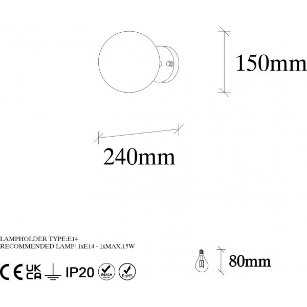 Atlas wandlamp 10235 - Vintage