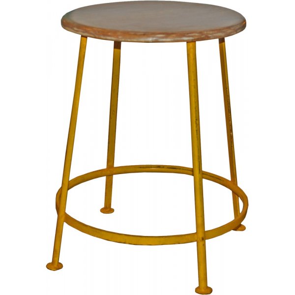 Huskvarna pall - Vintage gul/brun