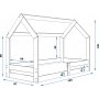 Domek juniorsng 80 x 160 cm - Valfri frg