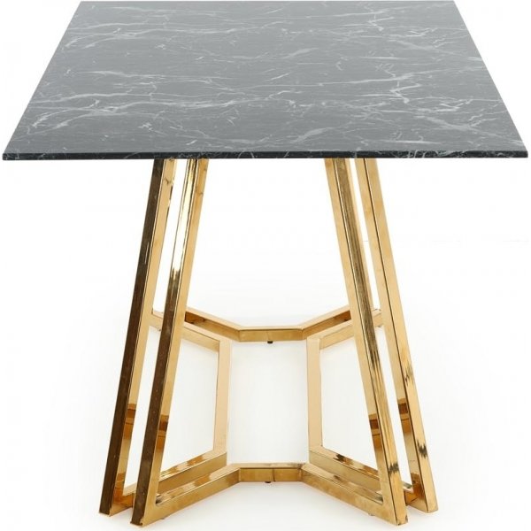 Table  manger Juke 160x90 cm - Marbre noir/or