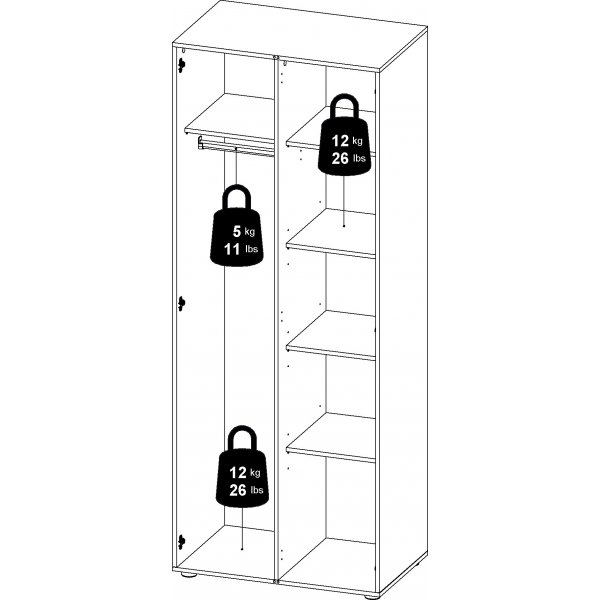 Armoire Pepe avec 2 portes - Noir Armoire Pepe avec 2 portes - Noir