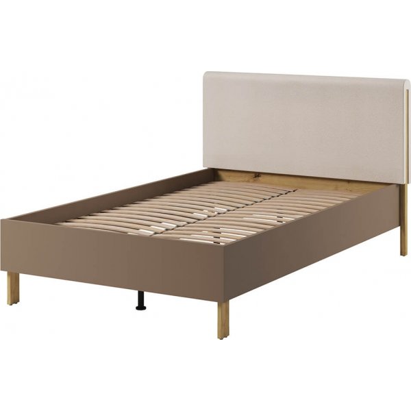 Cadre de lit Lenny 120 x 200 cm - Chêne artisanal/beige/truffe Cadre de lit Lenny 120 x 200 cm - Chêne artisanal/beige/truffe